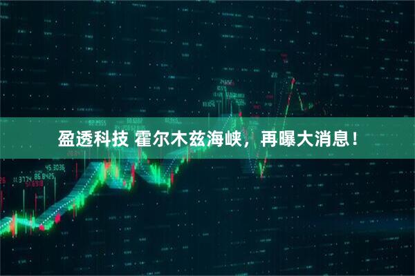 盈透科技 霍尔木兹海峡,再曝大消息!