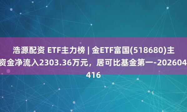 浩源配资 ETF主力榜 | 金ETF富国(518680)主力资金净流入2303.36万元，居可比基金第一-20260416