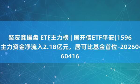 聚宏鑫操盘 ETF主力榜 | 国开债ETF平安(159651)主力资金净流入2.18亿元，居可比基金首位-20260416