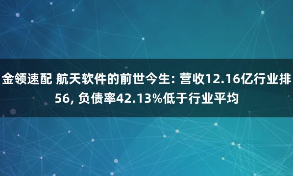 金领速配 航天软件的前世今生: 营收12.16亿行业排56, 负债率42.13%低于行业平均